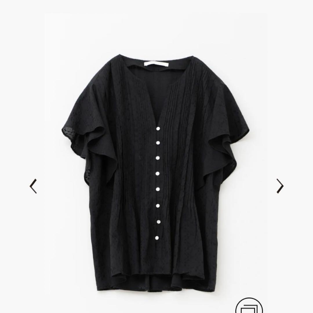 ヌキテパ　Cotton Jacquard Pin Tuck Blouse