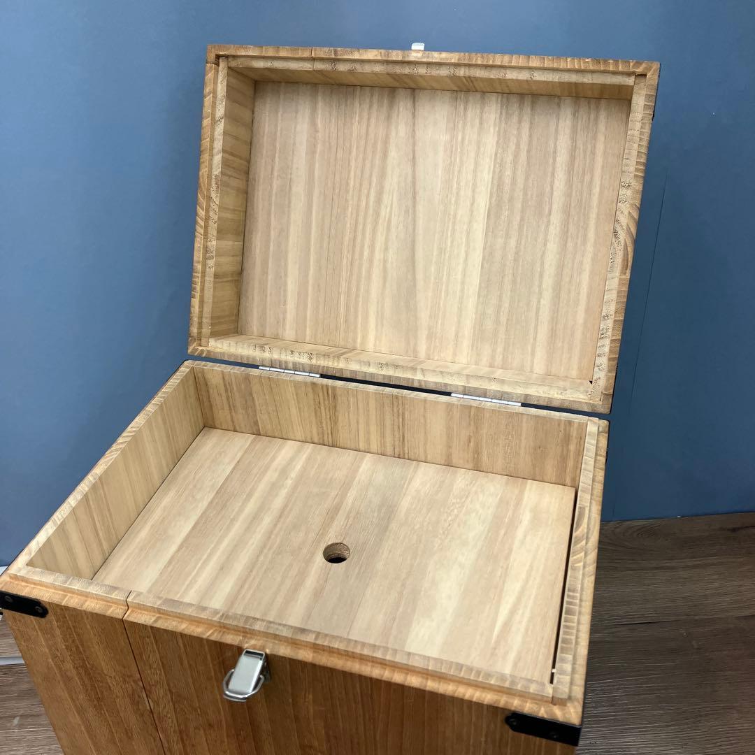 A-4 昭和レトロ 木製 収納ボックス アンティーク 蓋付き ウッドケース