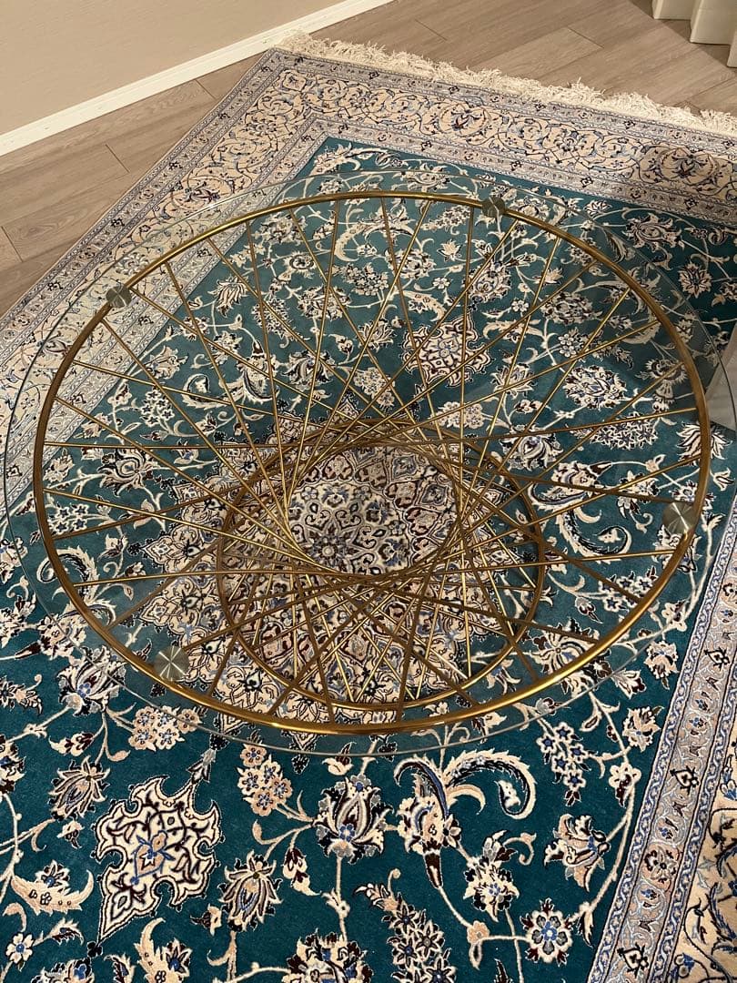 Francfranc マーリア コーヒーテーブル クリア×ゴールド