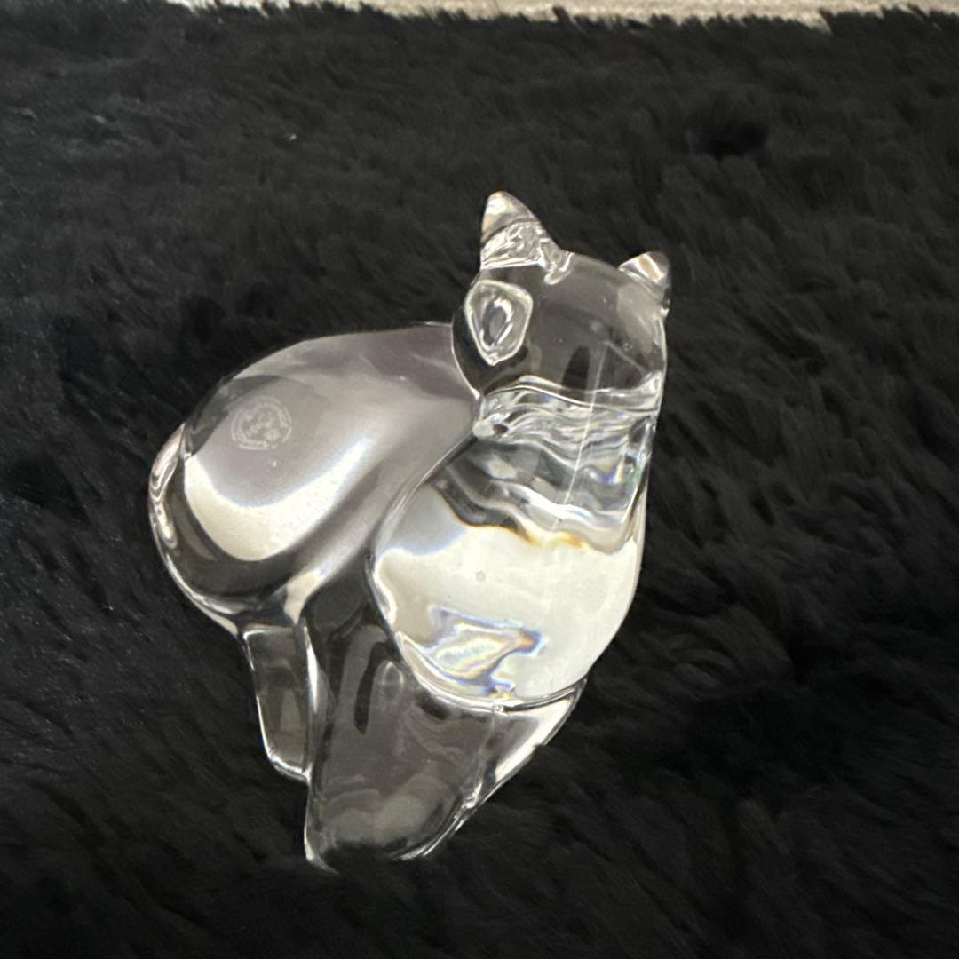 Baccarat バカラ 猫 置物 ねこ クリスタルガラス キャット