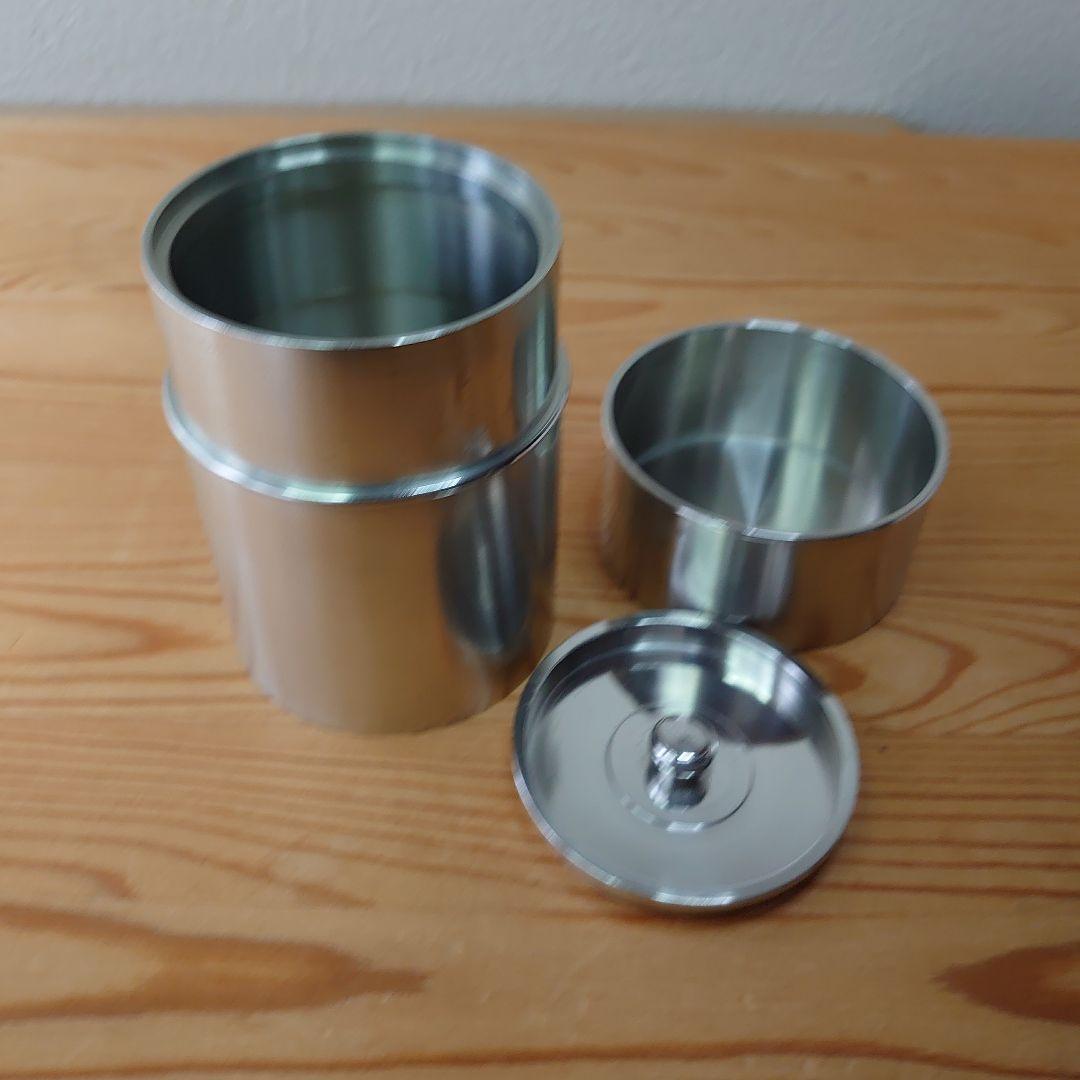鍛栄工房 純錫茶筒 金属工芸　茶道具　煎茶道具　茶葉入れ　レア　美品