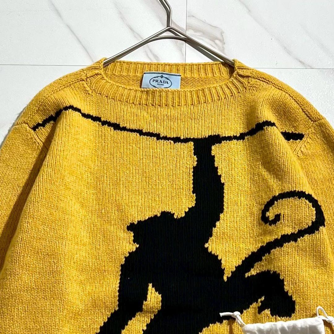 極美品！プラダ　モンキー刺繍　カシミヤ混　クルーネックニット　セーター　36 M
