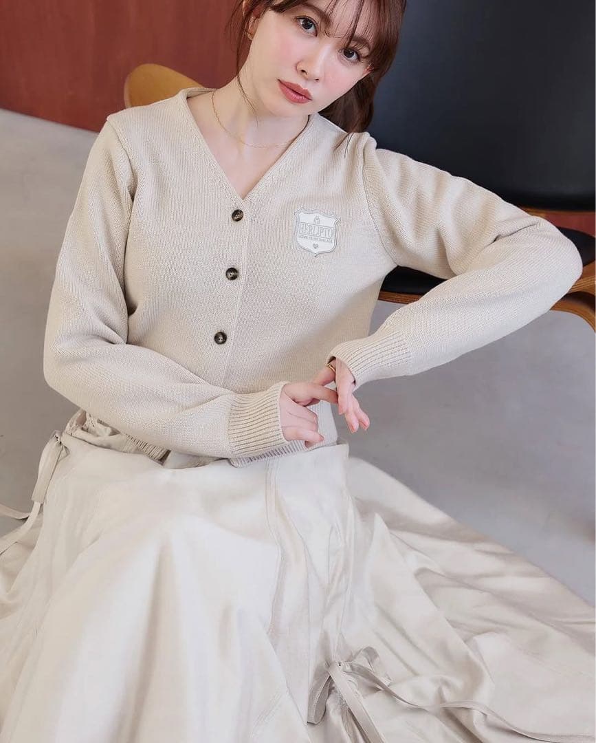 トップス Her lip to Be Mine Emblem Knit Cardigan