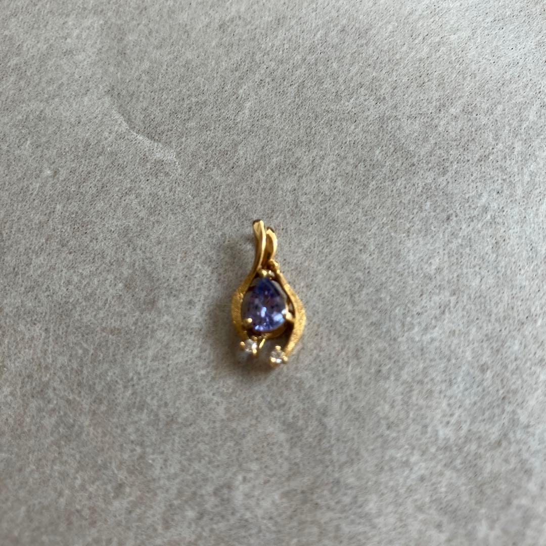 一点物タンザナイト ダイヤモンドネックレス18金 ペンダント先