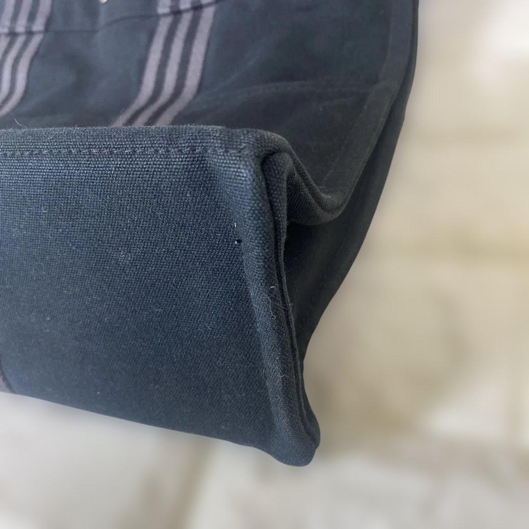 美品　HERMES エルメスフールトゥ MMトートバッグ　コットンキャンパス 黒