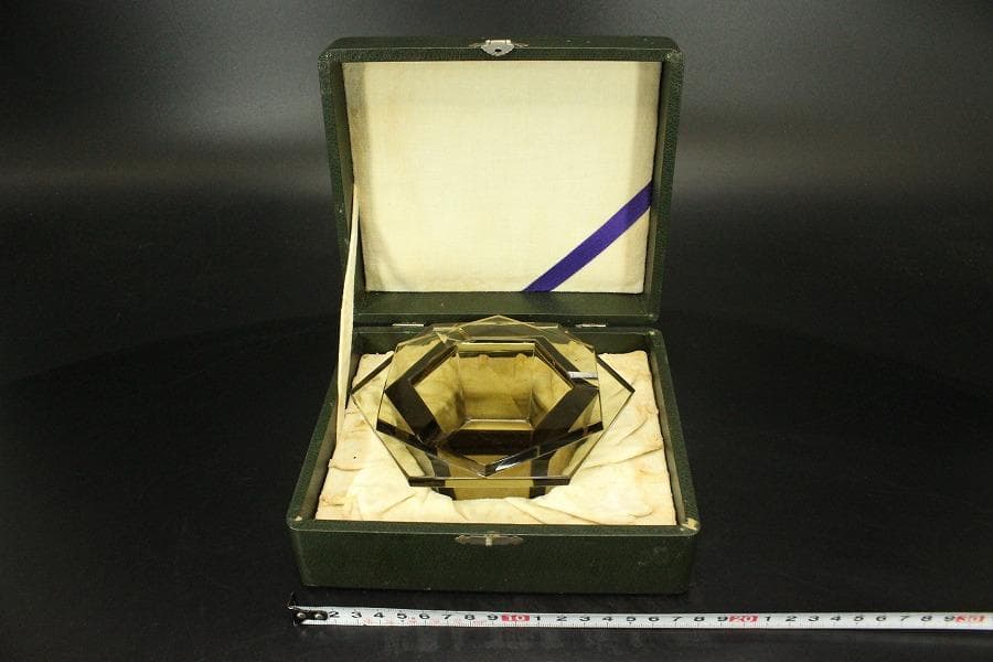 アンティーク レトロ ガラス 灰皿 煙草具(ZE429)