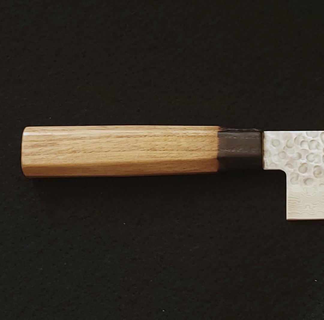 AUS10 ダマスカス 牛刀包丁 240㎜ G9361 焼栗柄 月光作 １点物