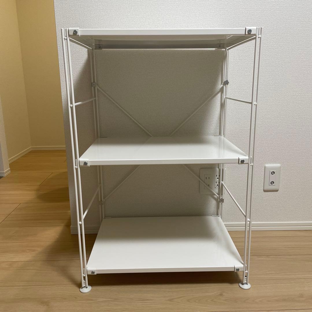 無印良品　スチールユニットシェルフ・スチール棚セット・小・ライトグレー