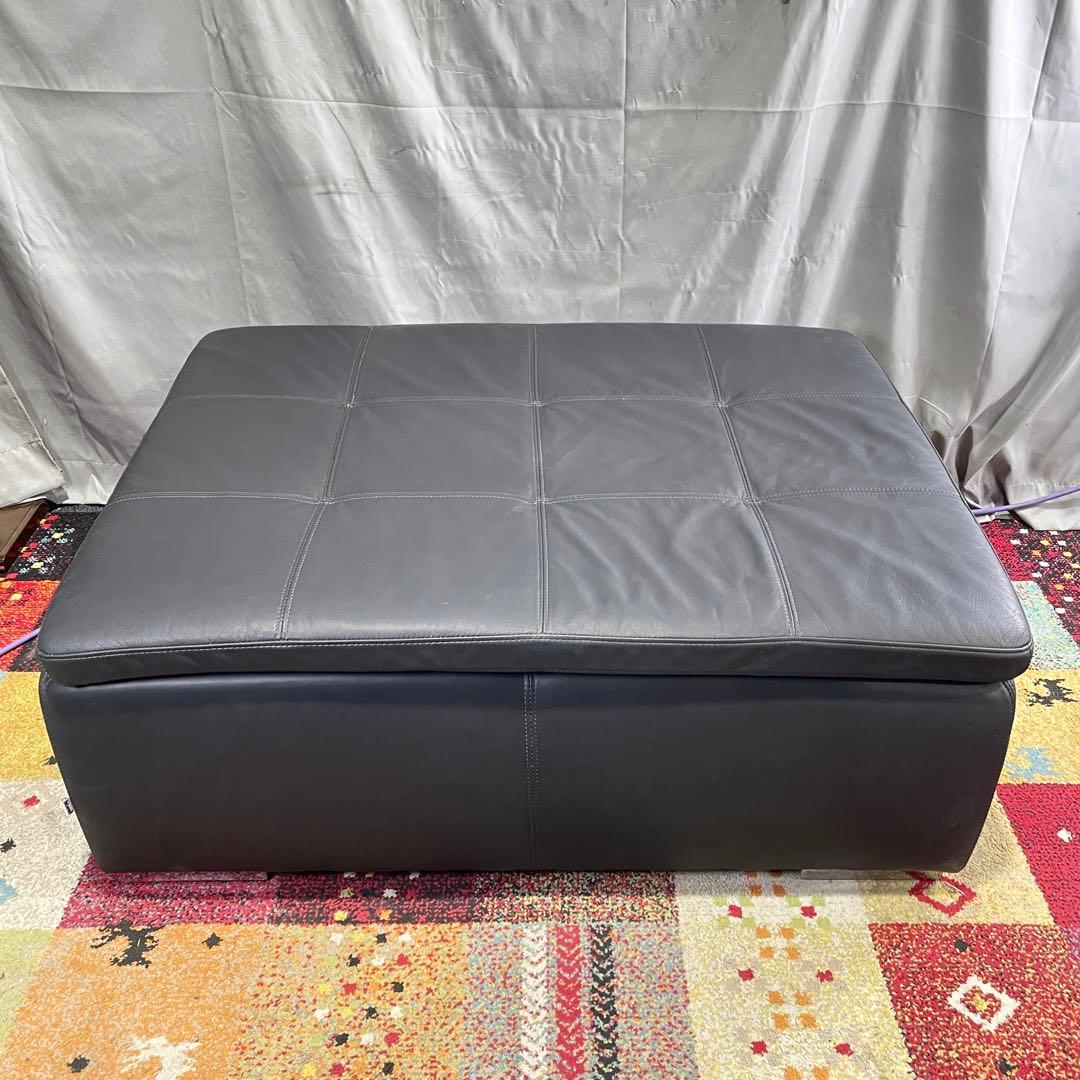 ♪ BeConcept 本革オットマン ソファ ブラック ビーコンセプト