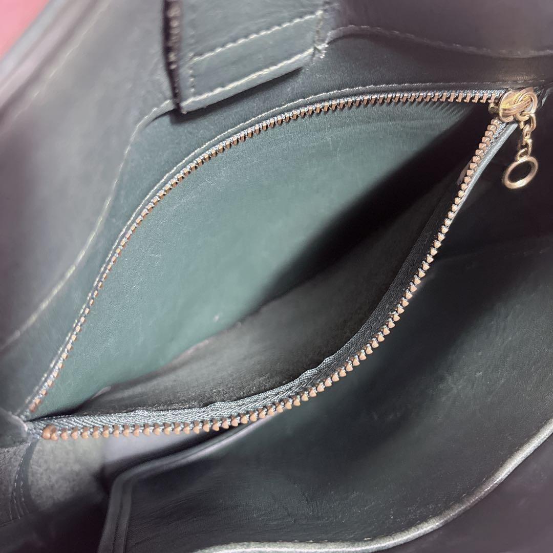 貴重 COACH コーチ バケツ型 トートバッグ ハンドバックレザー グリーン