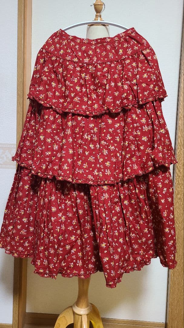 ワンダフルワールド 小花柄 段々スカート カネコイサオ