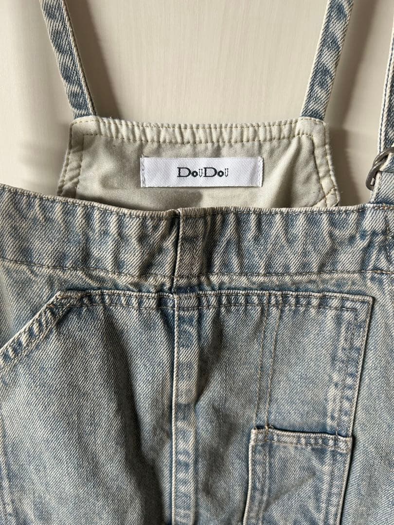 美品　doudou ミドルオンスデニムサロペット　ブルー
