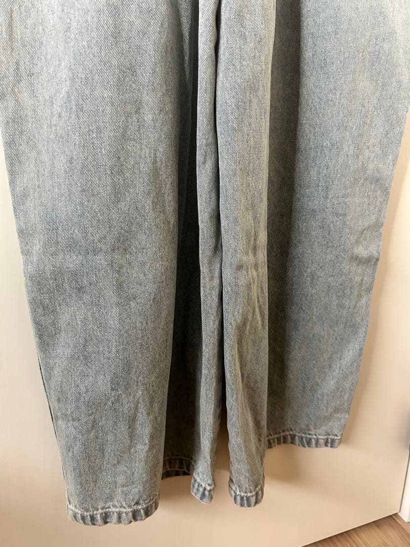 美品　doudou ミドルオンスデニムサロペット　ブルー