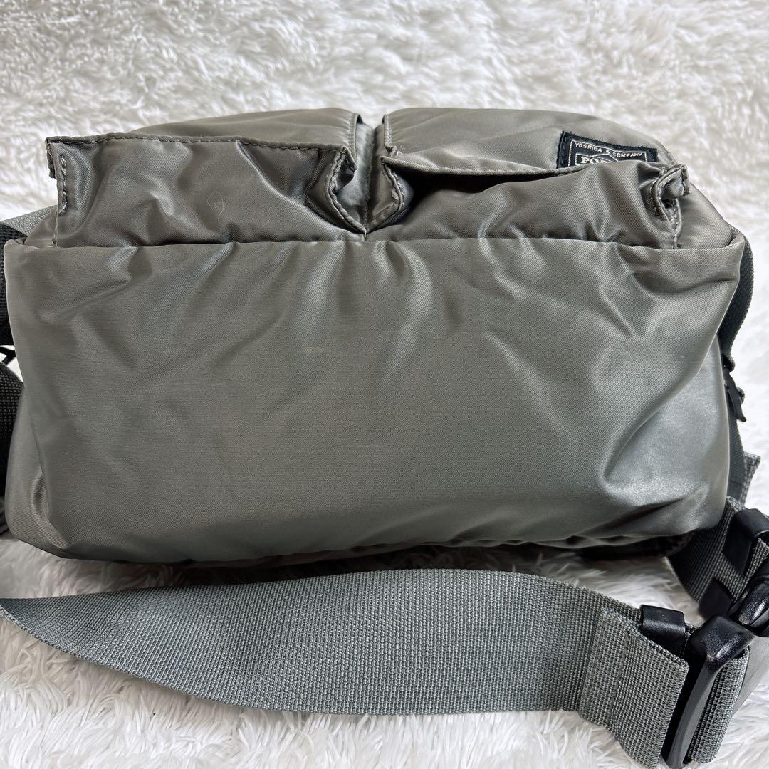 【廃盤】PORTER ボディバッグ グレー タンカー ショルダーベルト 2way