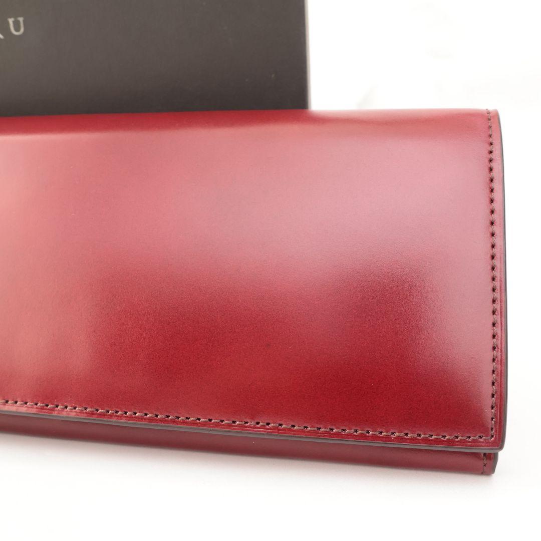B品 ユハク YUHAKU ワインレッド 札入れ 長財布 YAC112コードバン