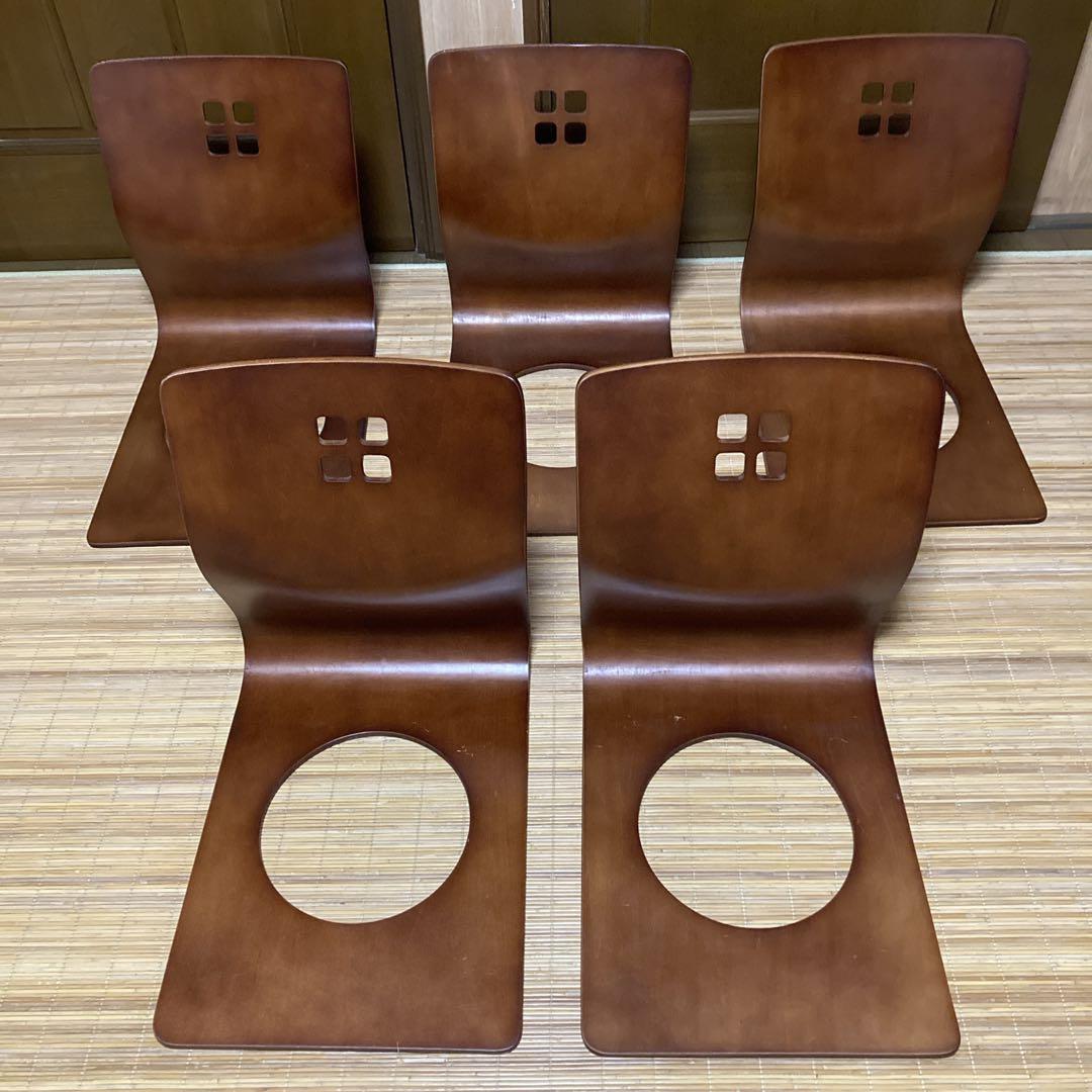 【5脚まとめ売り✨️】 木製　座椅子 曲げ座椅子 和座椅子 旅館座椅子 送料込み