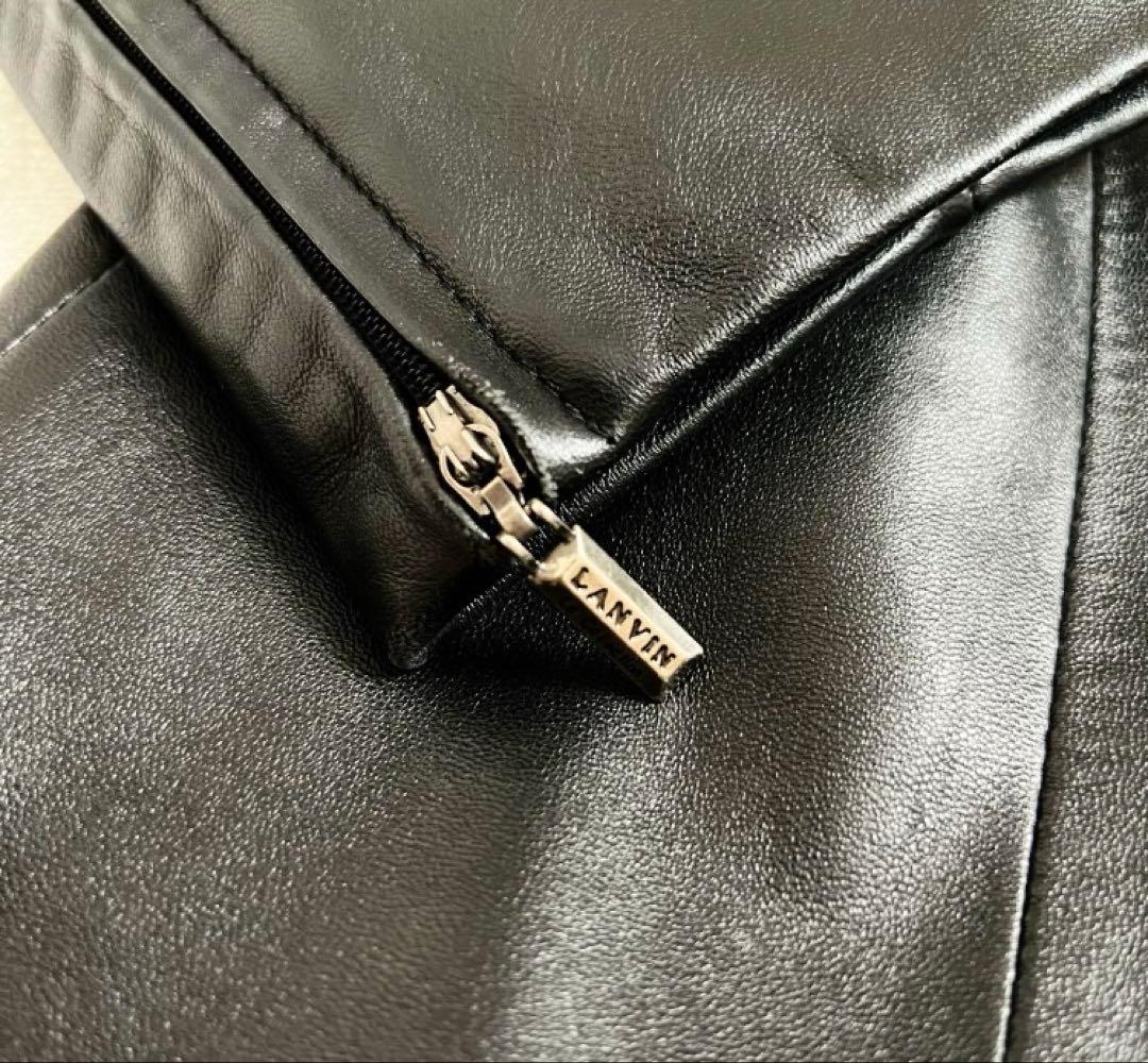 【定価15万超】美品 LANVIN 高級ラムレザージャケット　イタリア製