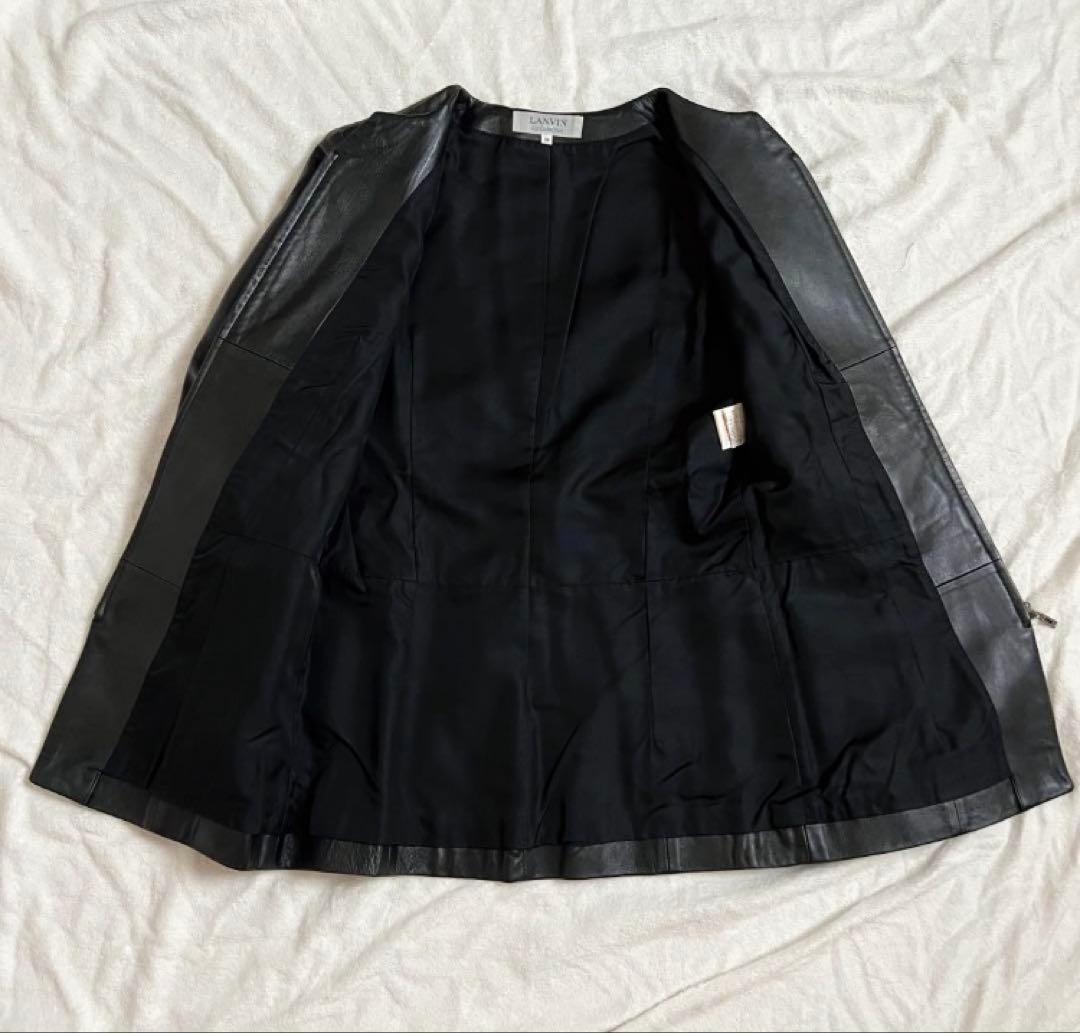 【定価15万超】美品 LANVIN 高級ラムレザージャケット　イタリア製
