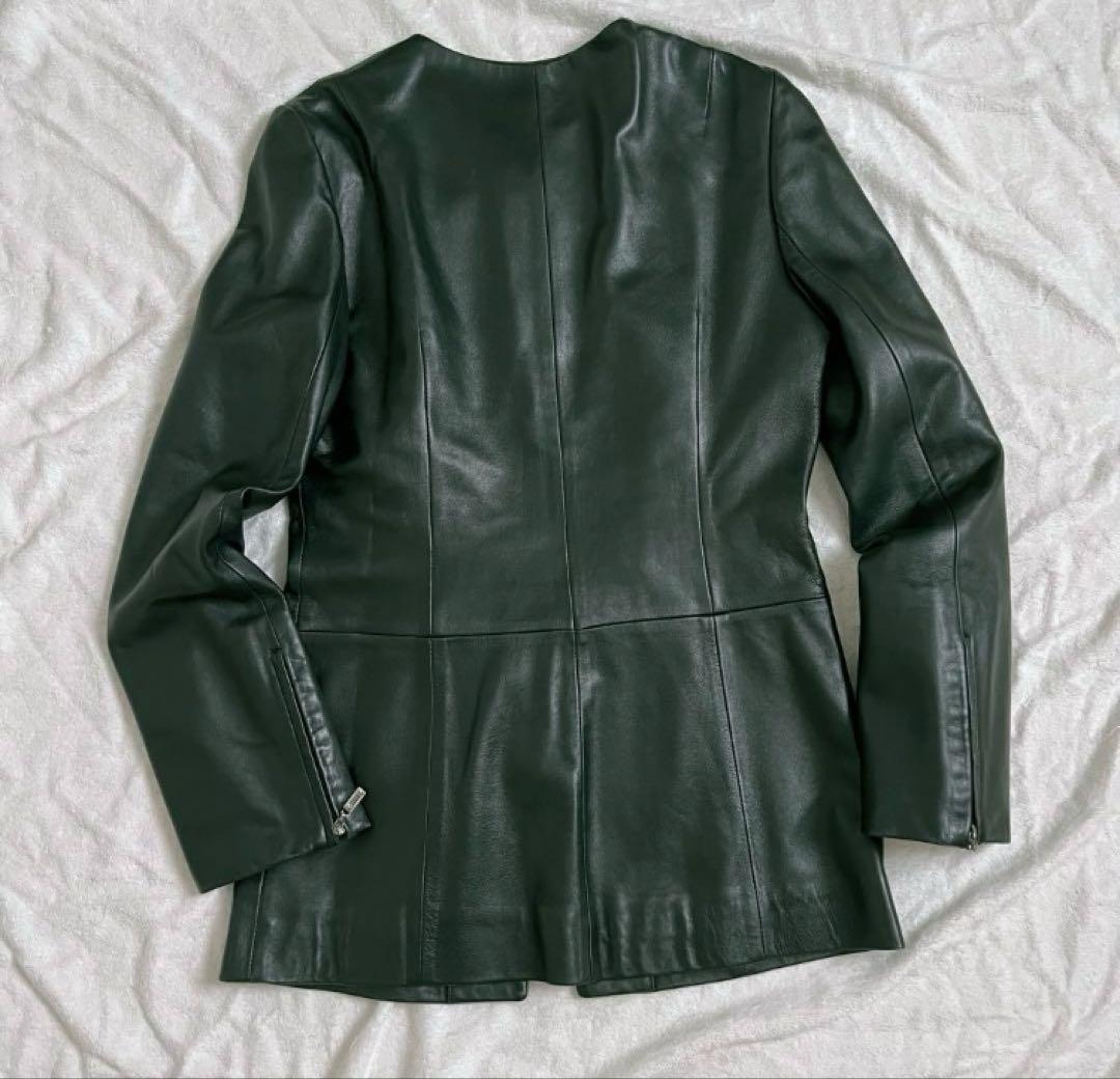 【定価15万超】美品 LANVIN 高級ラムレザージャケット　イタリア製