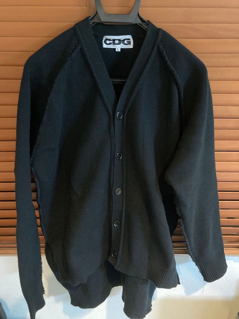 最終値下　CDG OUTSIDE SEAM LONG BACK CARDIGAN