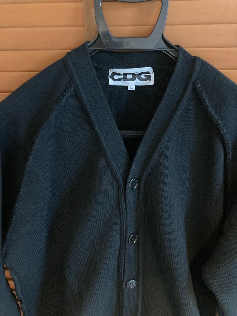 最終値下　CDG OUTSIDE SEAM LONG BACK CARDIGAN
