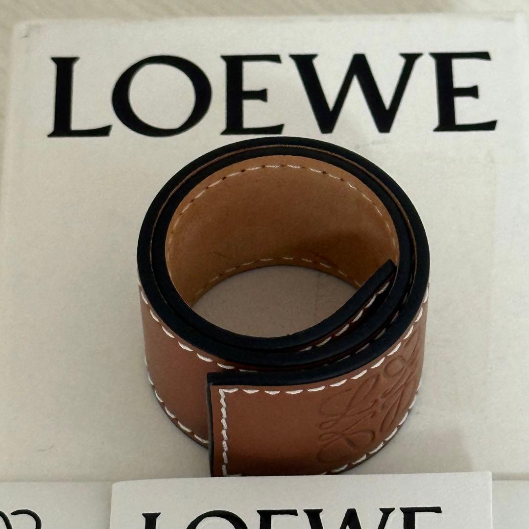 美品✨LOEWE ロエベ スラップブレスレット アナグラム ブラウン 箱付き