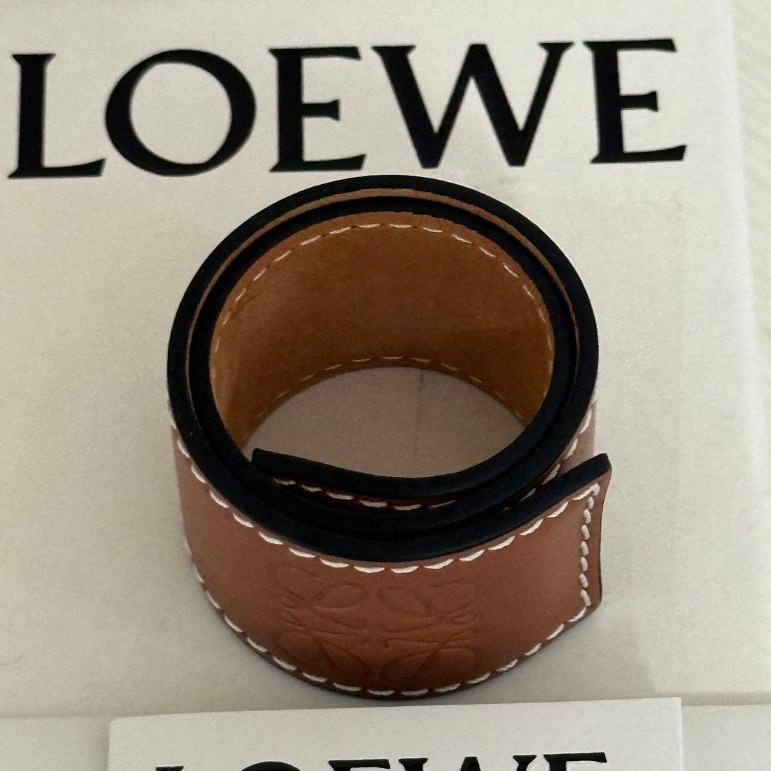 美品✨LOEWE ロエベ スラップブレスレット アナグラム ブラウン 箱付き