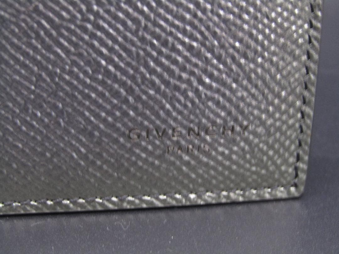 【新品未使用】GIVENCHY 二つ折り財布 小銭入れ有り ガンメタル メンズ