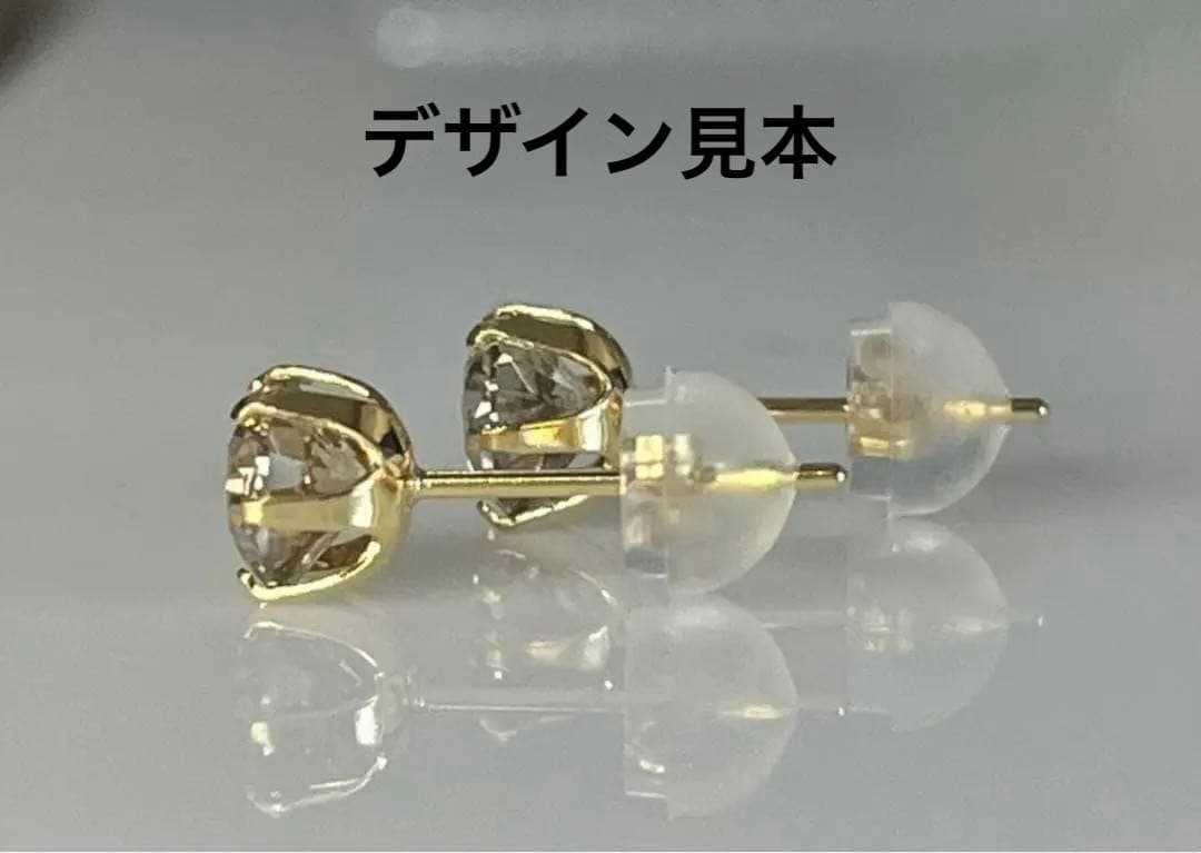 K18 天然ダイヤモンドピアス 計１ｃｔ ブラウン系