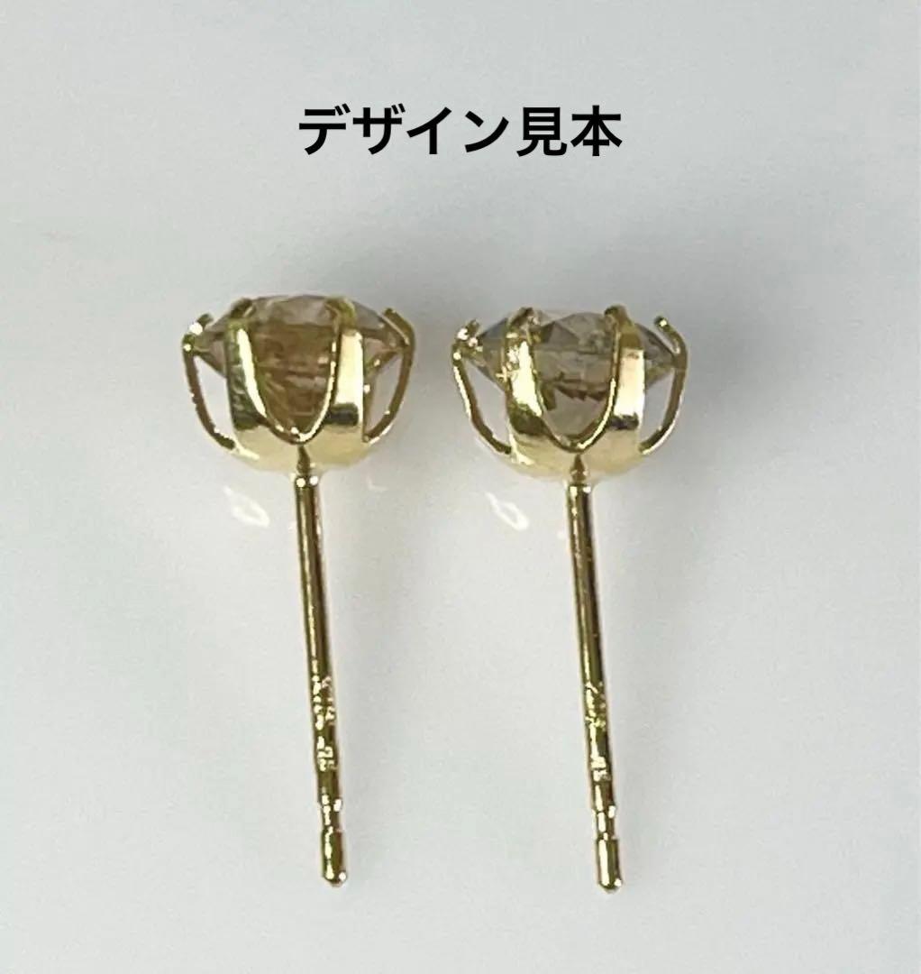 K18 天然ダイヤモンドピアス 計１ｃｔ ブラウン系