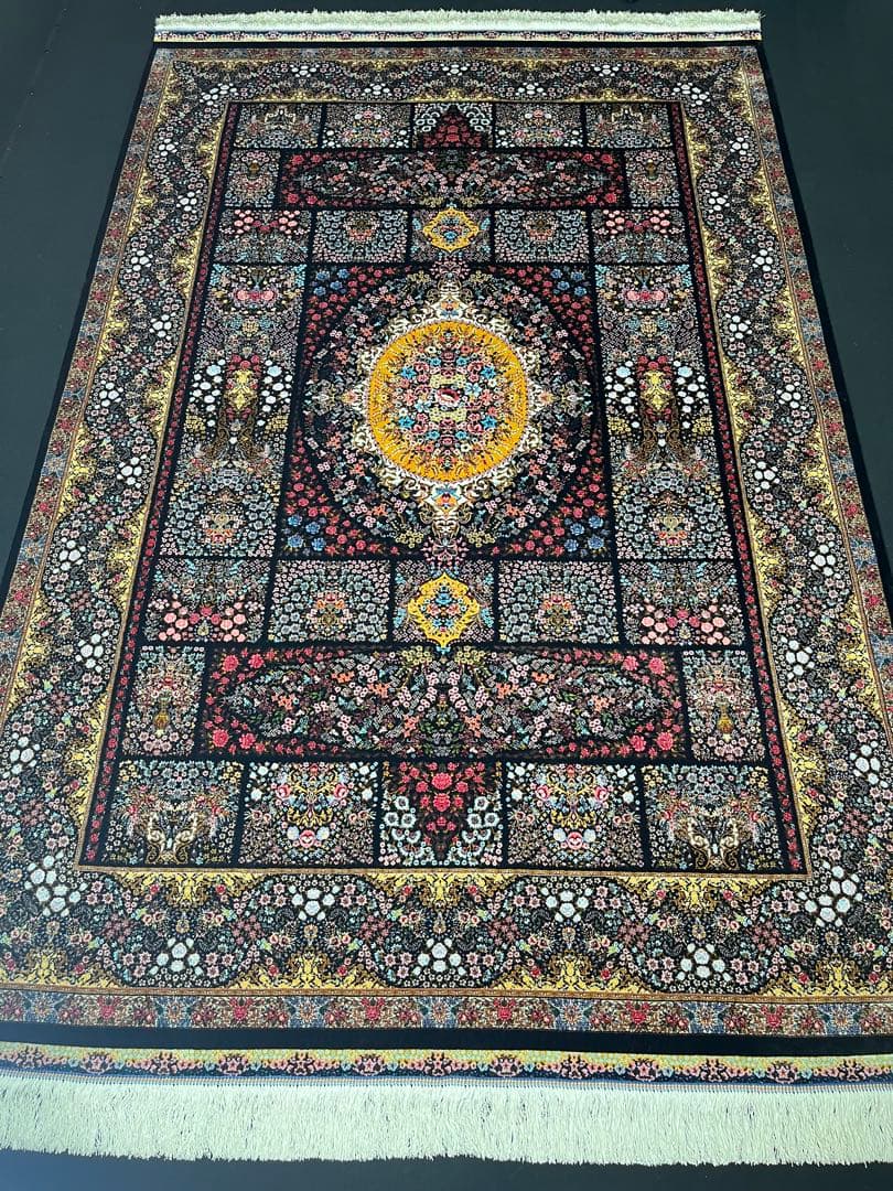 最高級 ペルシャ絨毯シルク イラン クム産 約225万ノット150×226cm