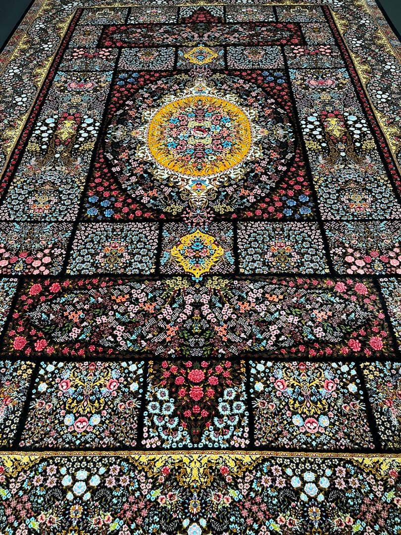 最高級 ペルシャ絨毯シルク イラン クム産 約225万ノット150×226cm