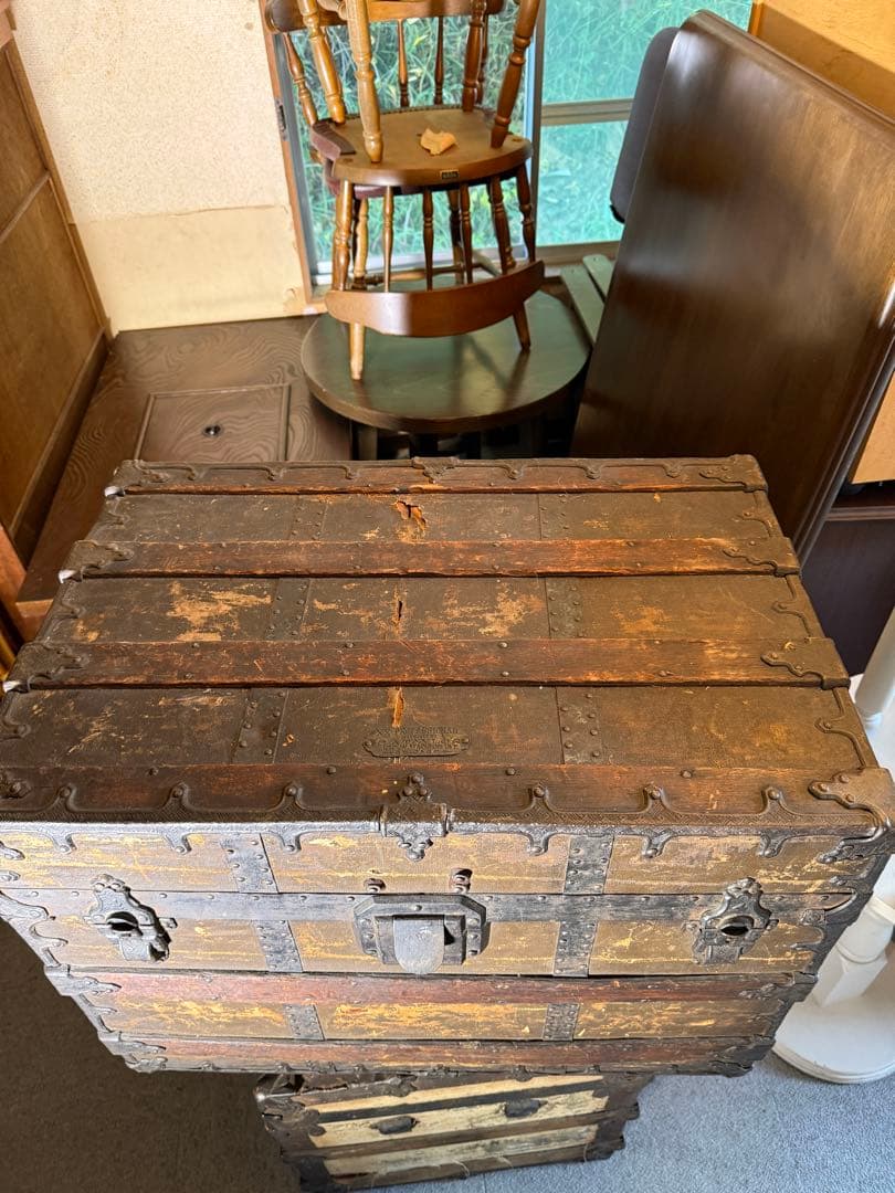 19世紀 O.A.TAYLOR製 スチーマートランク 特大 1880s 鍵なし