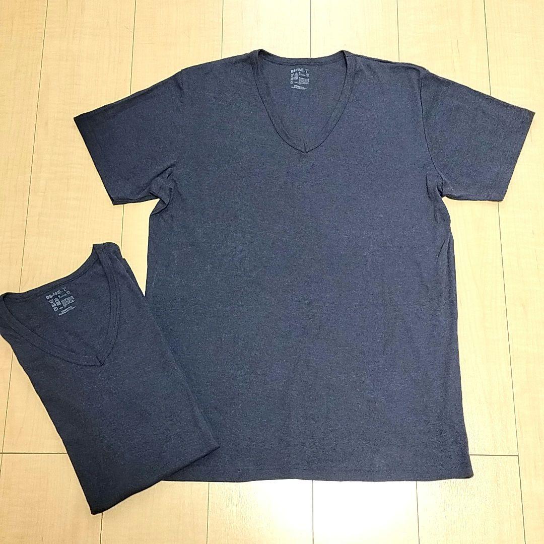 BS-FINE VネックTシャツ Lサイズ 2枚セット ピマ綿メンズシャツ
