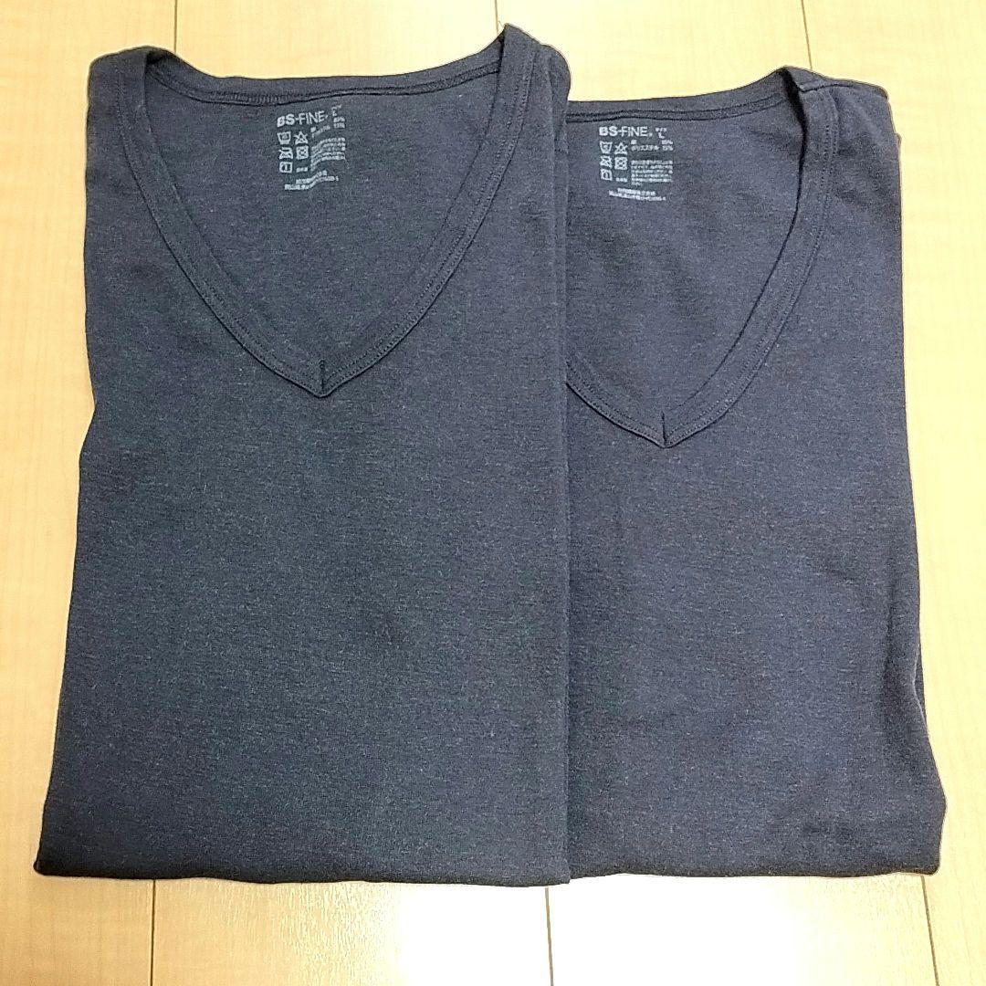 BS-FINE VネックTシャツ Lサイズ 2枚セット ピマ綿メンズシャツ