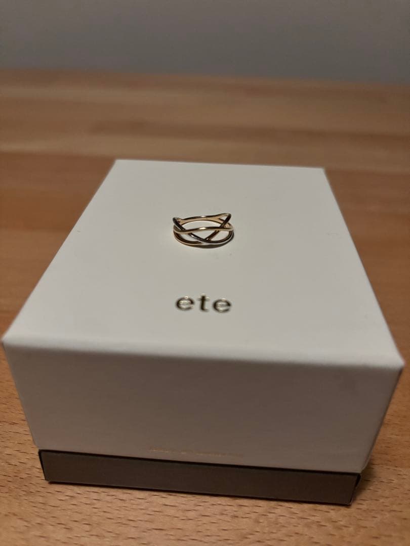 す*)様 ete トリプルクロスライン　ピンキーリング　10K 4号