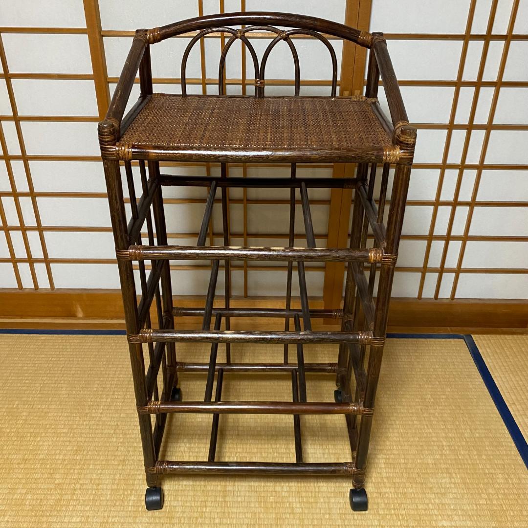 ラタン 籐 棚 チェスト 4段 籠 W50cm D35.5cm H102cm