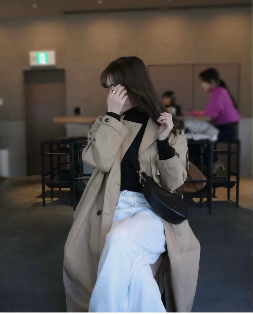 ◆希少◆ マドモアゼル　ロペ　ROPE' ギャバオーバートレンチコート　ベージュ