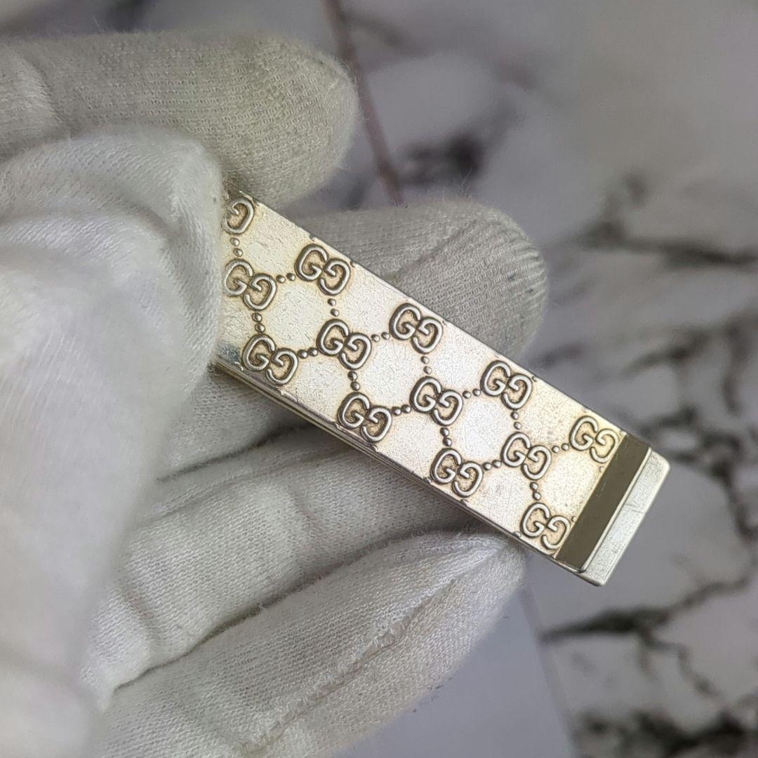 【美品】GUCCI☆GG柄　シルバー925 AG925 マネークリップ　札ばさみ