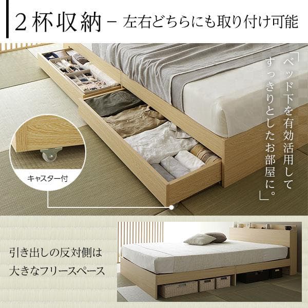 ベッド  ナチュラル ダブル ボンネルコイルマットレス付きds-2333106