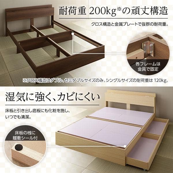 ベッド  ナチュラル ダブル ボンネルコイルマットレス付きds-2333106