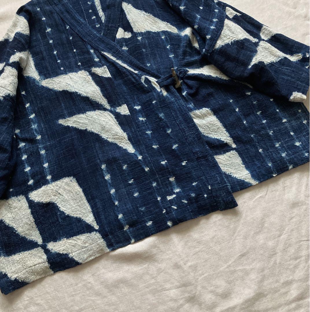 藍染　羽織り　ジャケット　コート　古布　和布