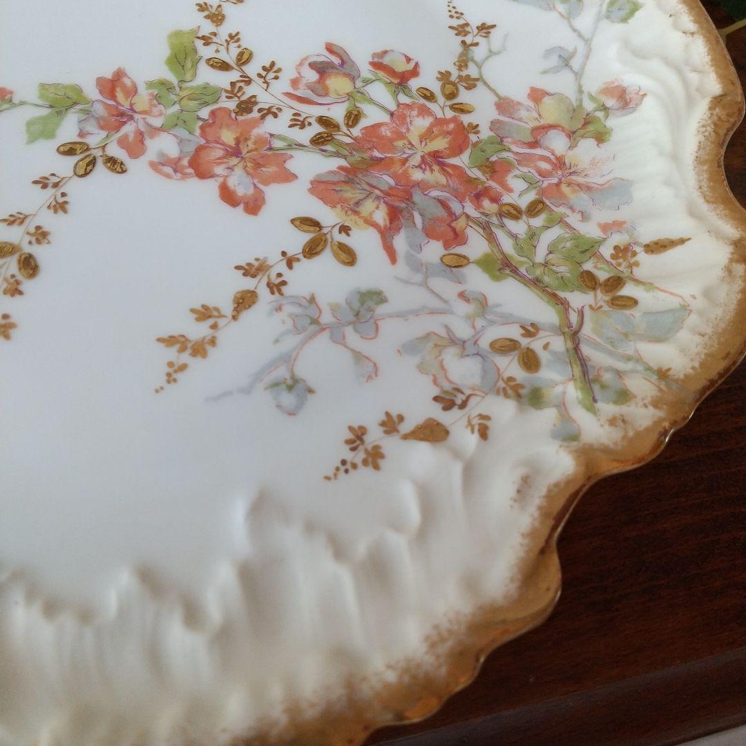 フランス 1936年 アンティーク リモージュ レリーフ飾り皿