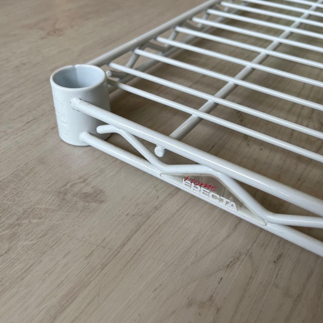 【結月】エレクター(Erecta)ワイヤーシェルフ白　４枚セット
