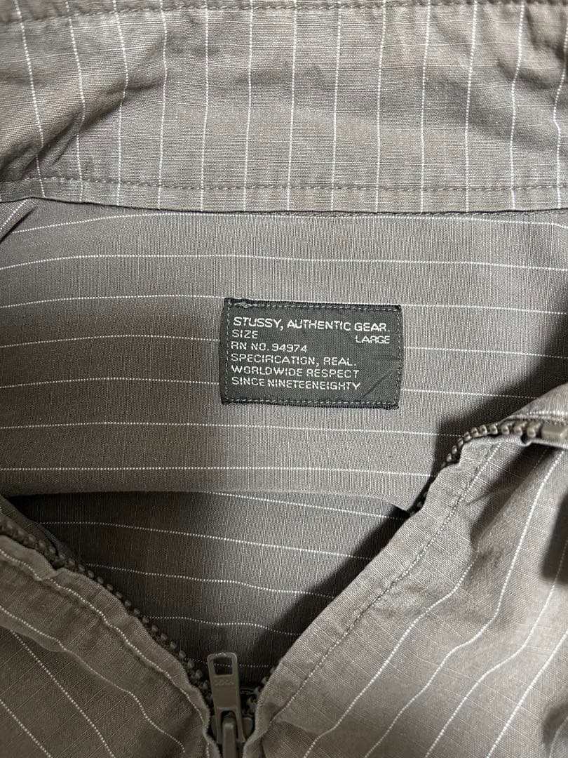 j*k様 00s　STUSSY　ブルゾンジャケット　L　ドローコード　ストライプ