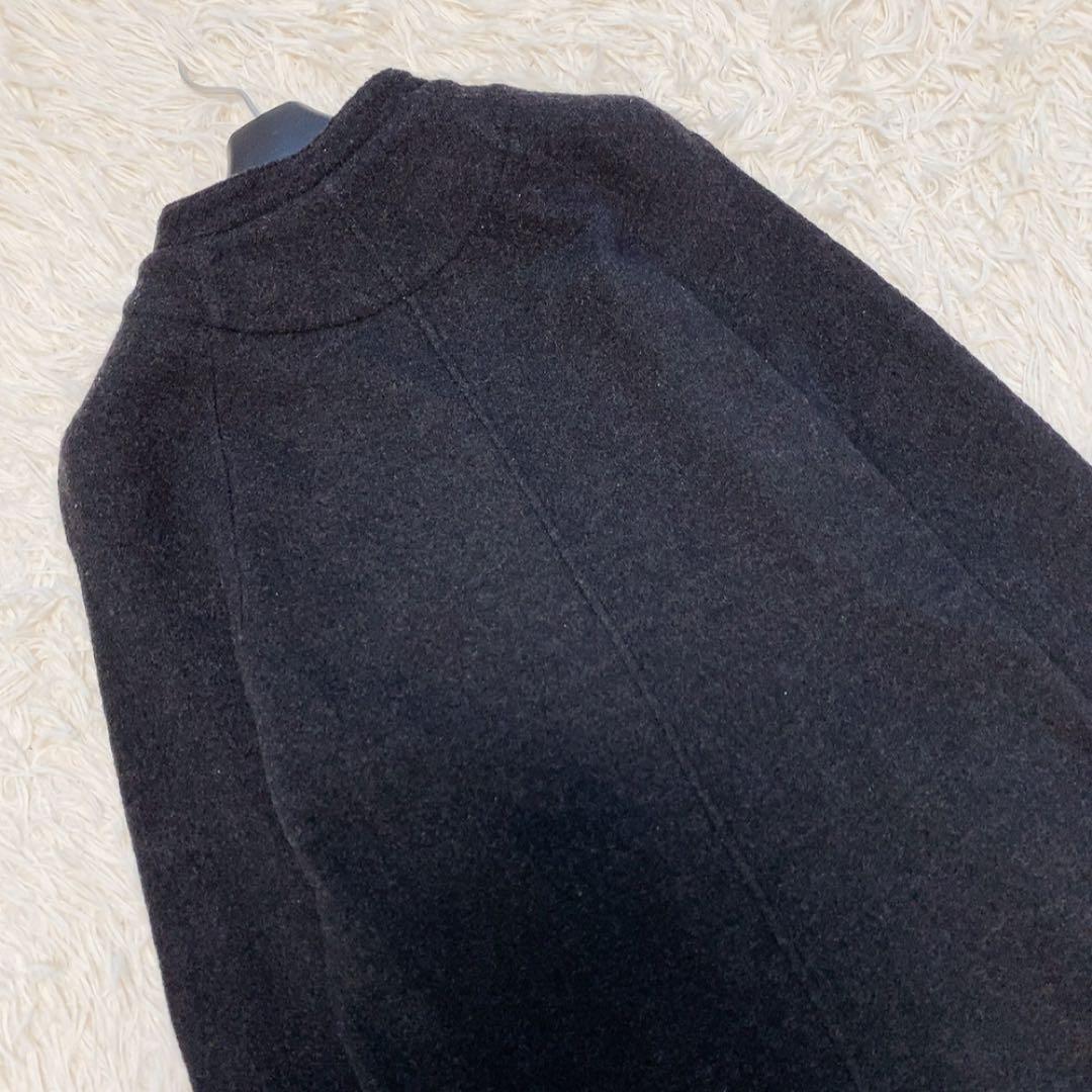 【美品】エヴァムエヴァ プレスウールコート ロング ノーカラー 定番 人気