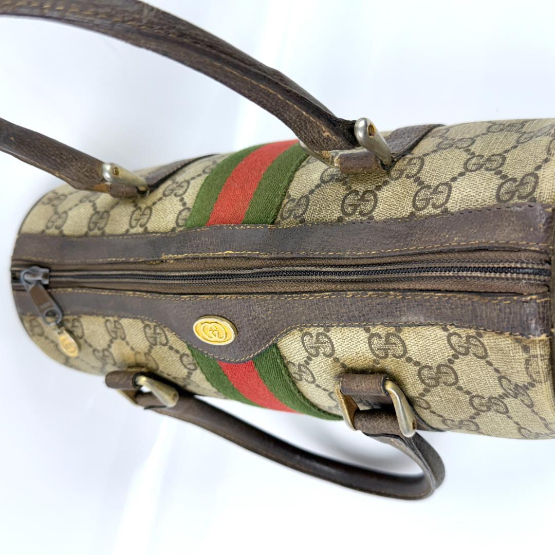 オールドグッチ ボストンバッグ シェリーライン GG インターロッキング金具