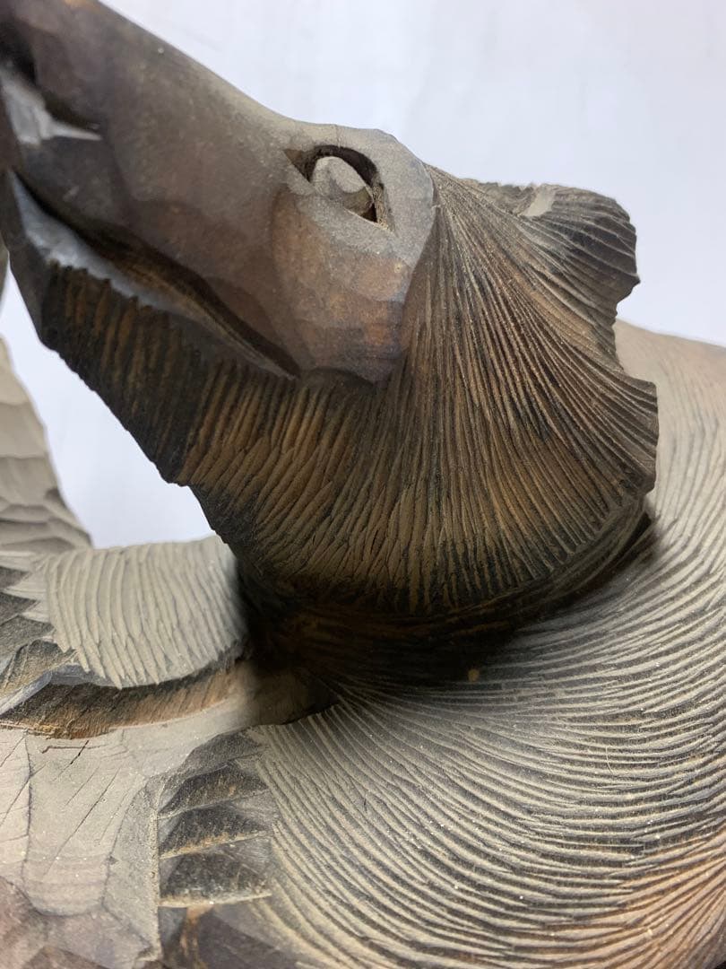 木彫り熊　親子　3体　一木彫り　骨董