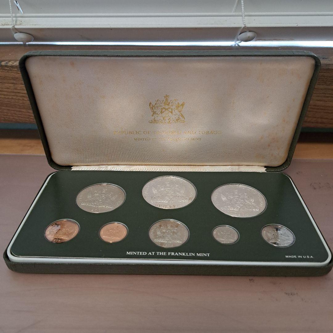 何*い様 1978　トリニダードトバゴ共和国　貨幣　プルーフセット　銀　白銅　青