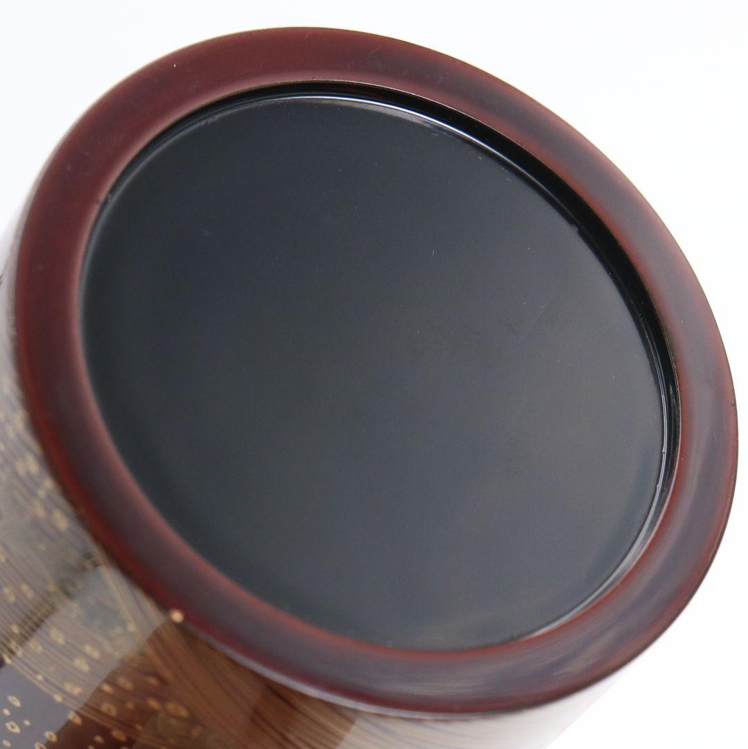 加賀蒔絵師 中村孝也作 波千鳥 寸切 薄茶器 溜塗 茶道具 共箱　V984